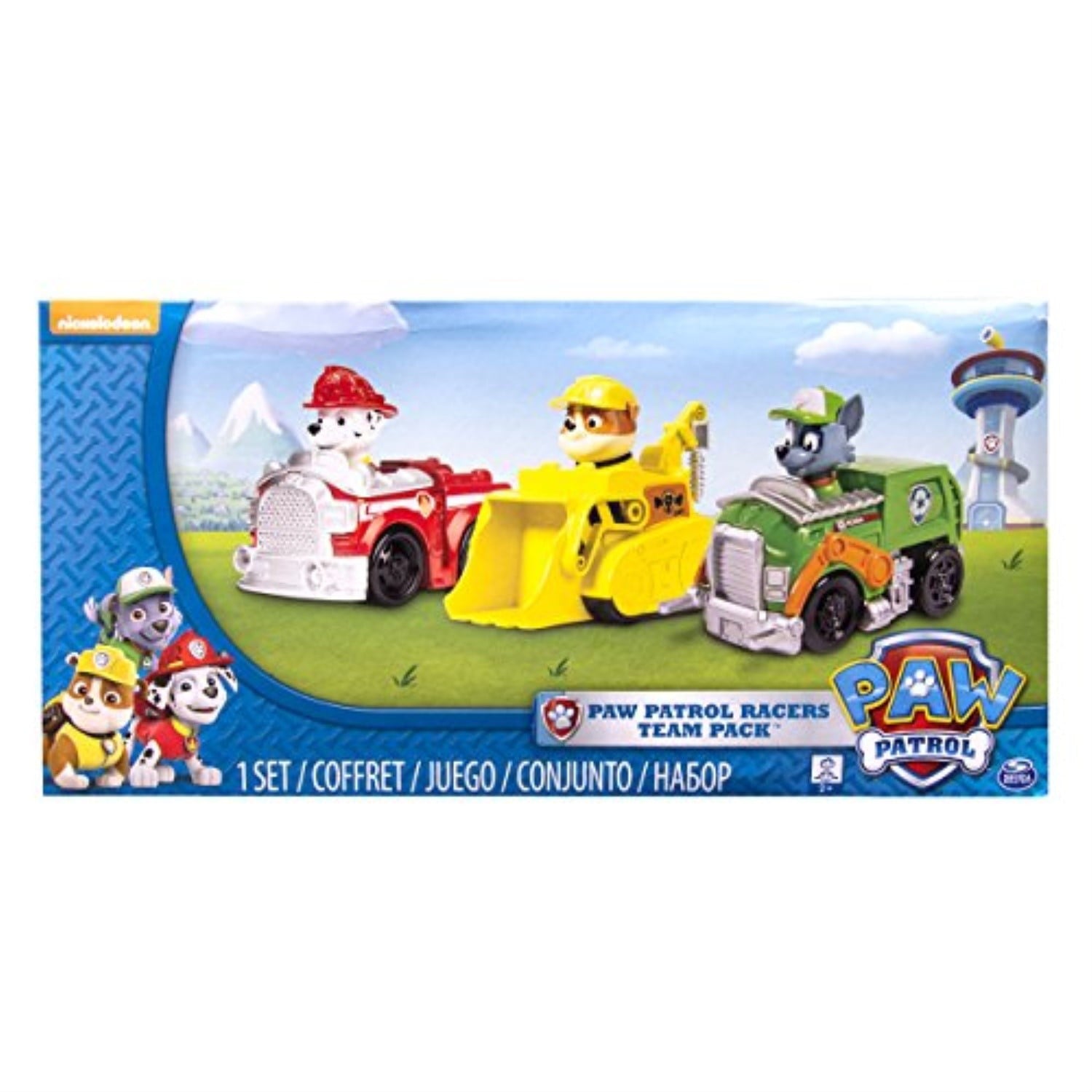Paw Patrol - Rescue Racers 3pk Vehicle Set Marshal Rubble， Rocky