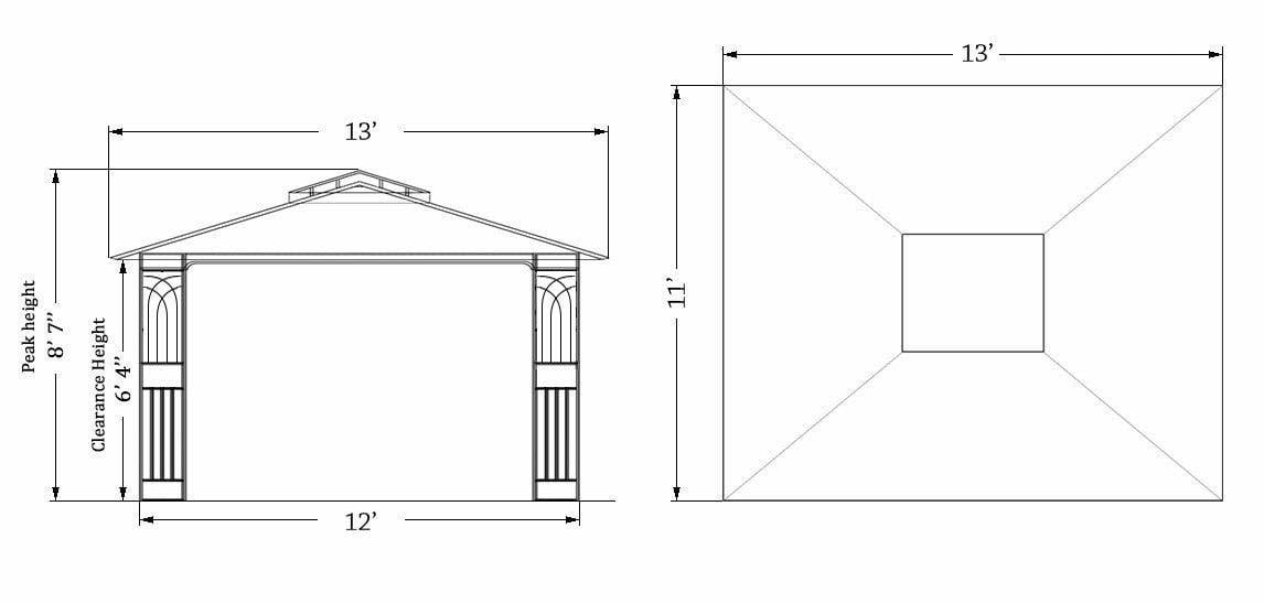 Sunjoy L-GZ798PST-M-A New Regency III Gazebo 10' x 12' with Mosquito Netting, Maroon