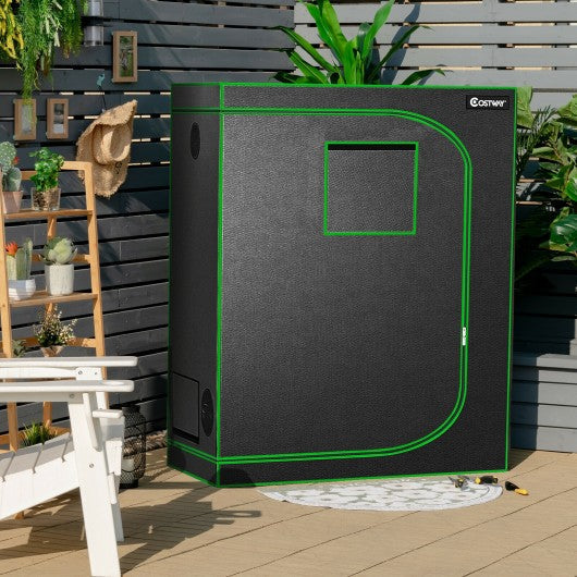 48 x24 x60 Inch Mylar Hydroponic Grow Tent with Observation Window-Black