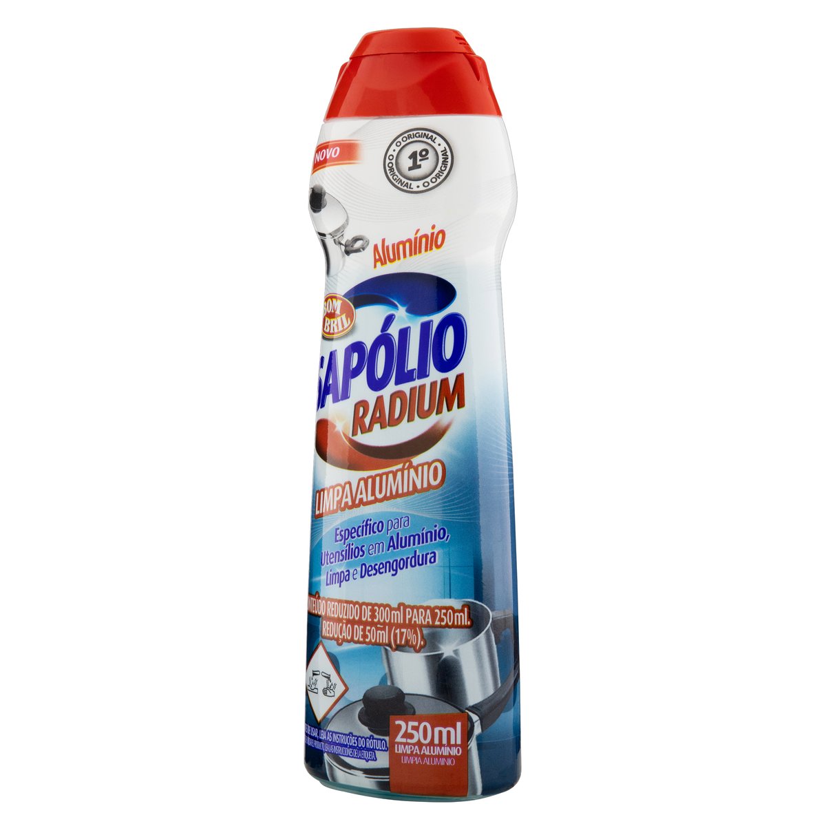 Saponaceo Cremoso Limpa Aluminio Bom Bril Sapolio Radium 250ml
