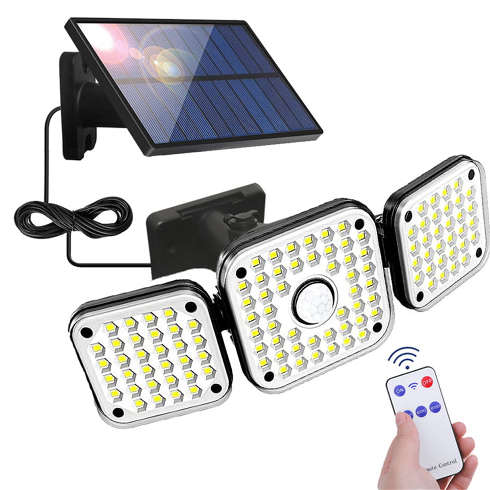 2 Pack Outdoor Solar Street Lights Waterproof Spotlight Flood Light， Security Wall Lamp for Outdoor Yard Garden Garage Patio Porch， w/Motion Sensor and 3 Adjustable Heads