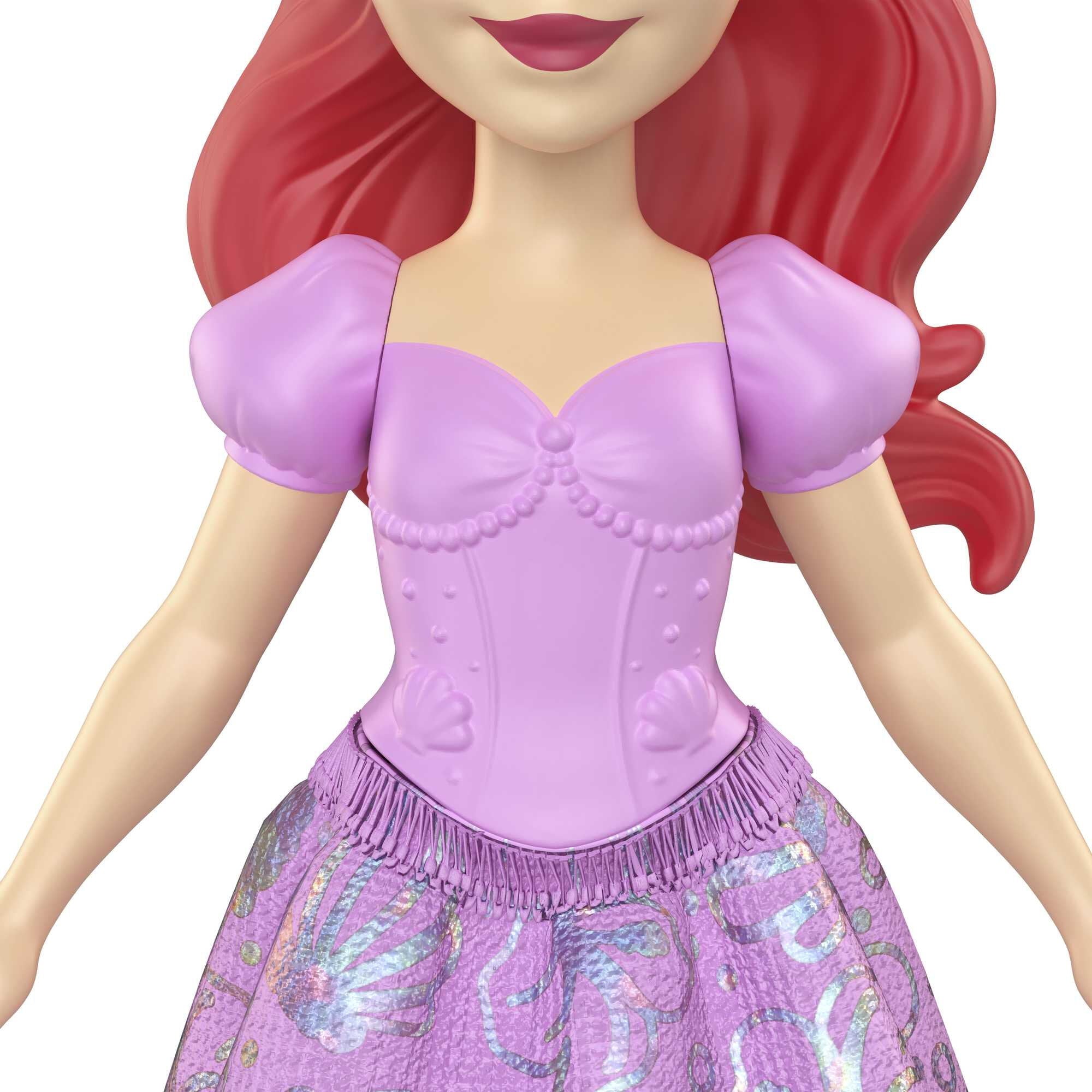 Disney Princess Ariel Small Doll, Red Hair & Blue Eyes, Signature Look with Pink Gown