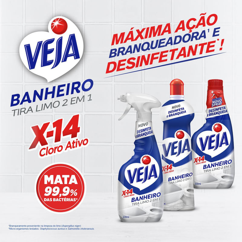 Kit Veja 1 Limpadores Multiuso Original 500ml + 1 Limpador Cozinha Desengordurante Limao 500ml + 1 Limpador Banheiro Tira Limo 500ml