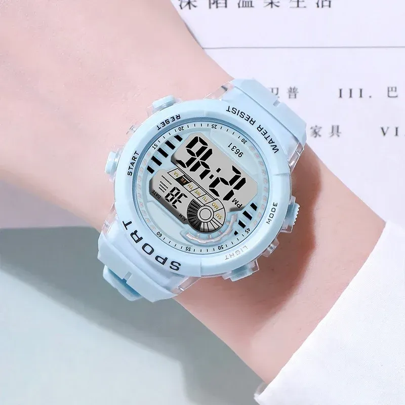 LIUYANGTIAN 1/2pcs Fashion Sports Watch 30M Waterproof 7 Colors LED Backlight Alarm Stopwatch Electronic Wristwatch for Teens Men Women