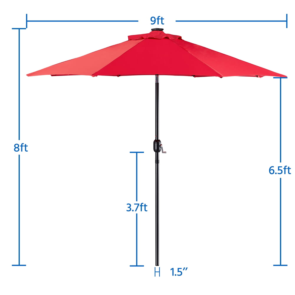 Easyfashion 9ft Red Octagon Market and Table Patio Umbrella