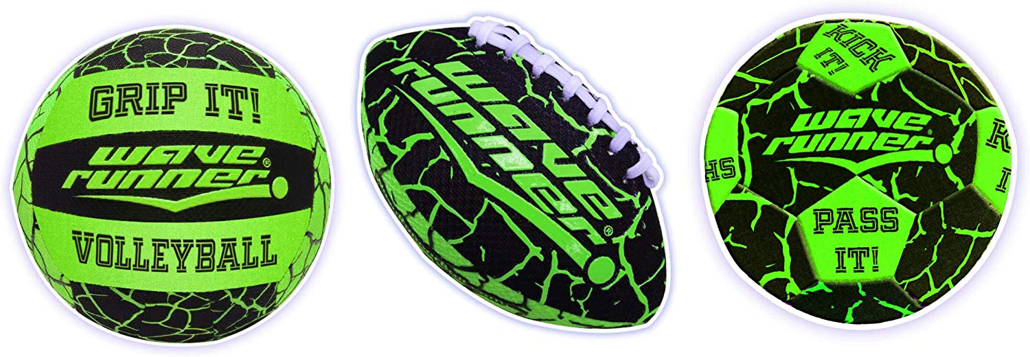 Wave Runner 3 in 1 mini combo set - Waterproof football， volleyball， soccer ball