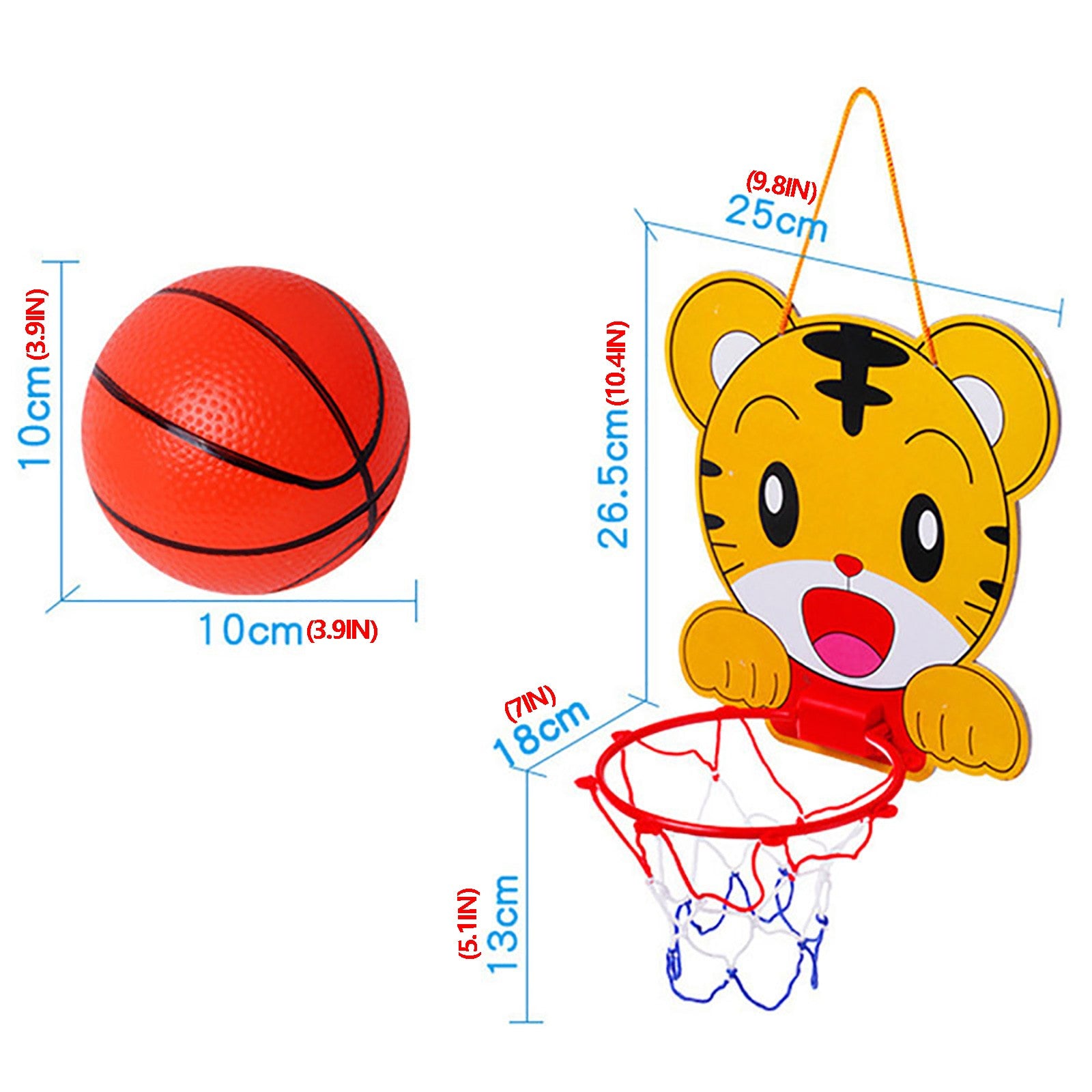 Fridja Kids Toy Basketball Hoop Board Plastic Hoop Set With Indoor Hanging Hoops Game