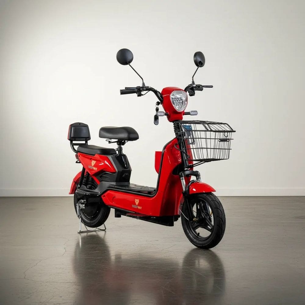 Bicicleta Elétrica Turbo 1000w Lítio Removível Sem CNH Scooter - Cor: Vermelho
