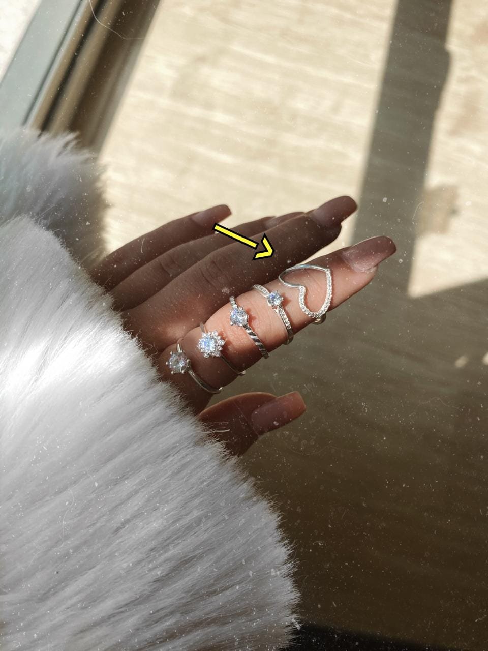 Anel Coração Meio Cravejado