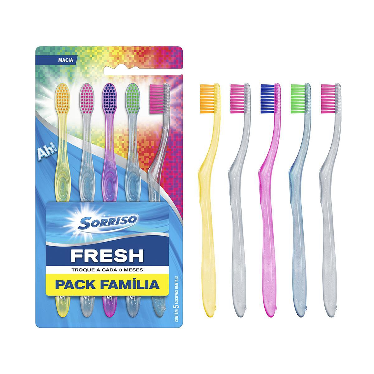 Escova de Dente Sorriso Fresh 5 Unidades