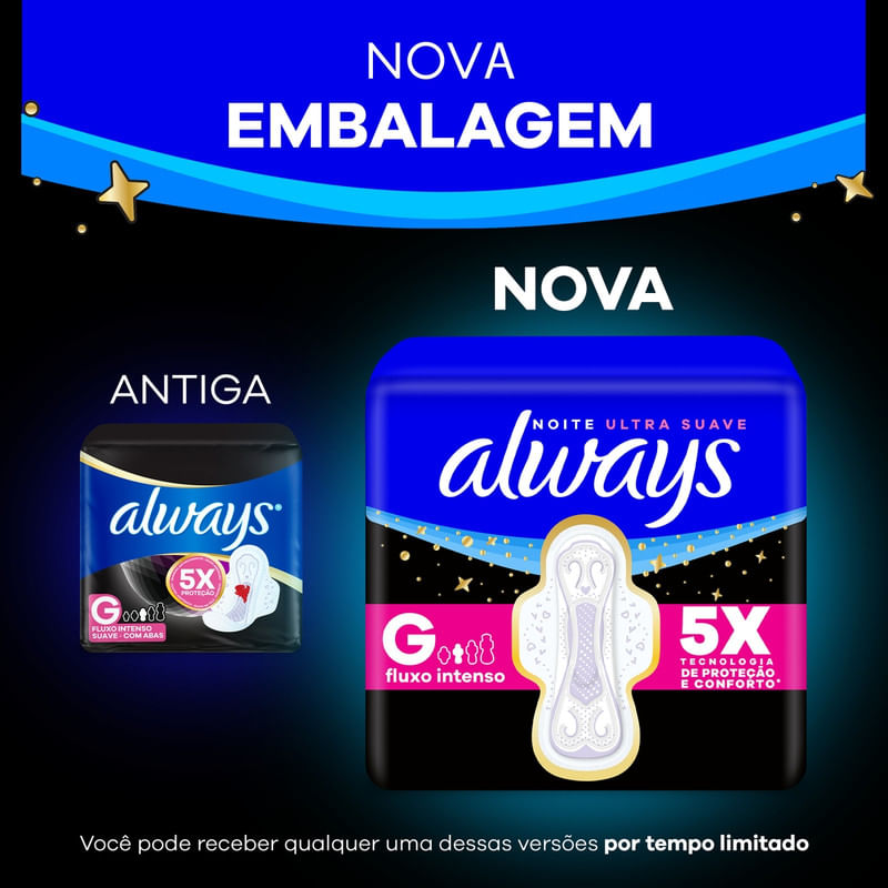 Absorvente Always Noite Ultra Suave com Abas 48 Unidades
