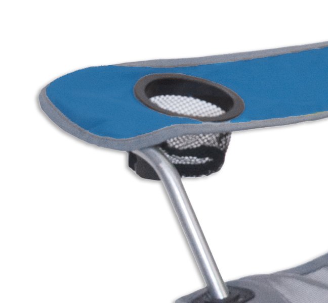 2) Kelsyus Mesh Folding Backpack Beach Chair w/ Headrest - Blue and Gray | 80403