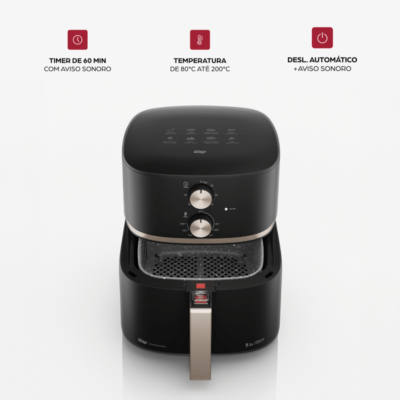 Fritadeira Elétrica WAP Air Fryer Grand Family 5,2L