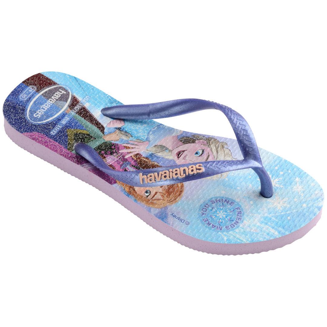 Chinelo Havaianas Infantil Slim Princesas Frozen Roxo Fantasy