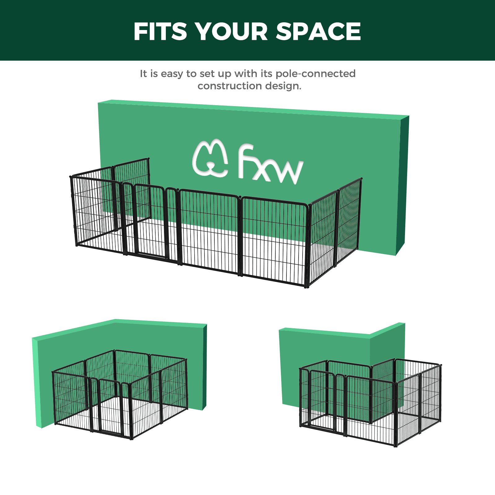 FXW HomePlus Dog Playpen Designed for Indoor Use│Patent Pending