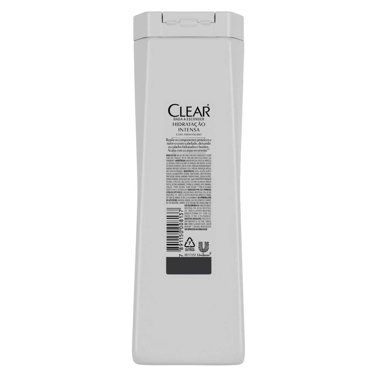 Shampoo Anticaspa Clear Women Hidratacao Intensa 400ml