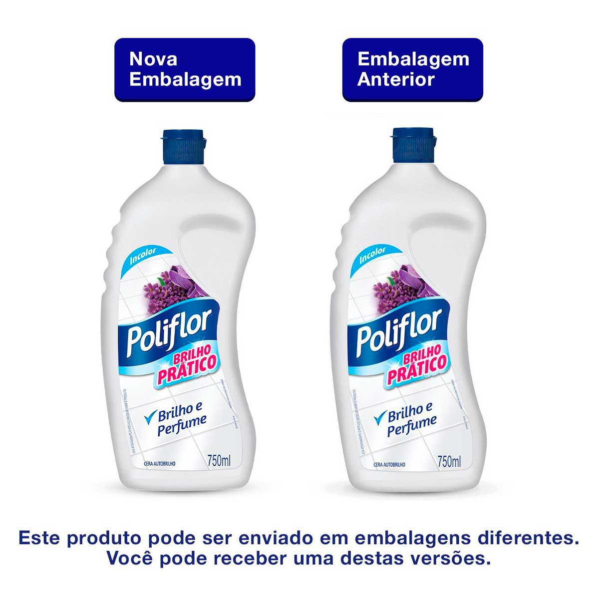 Cera Auto Brilho Liquida Poliflor Brilho Pratico Incolor 750ml