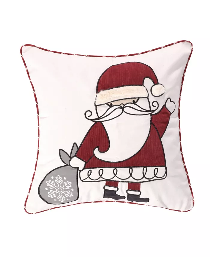 Levtex Santa Claus Lane Santa Applique Decorative Pillow， 18