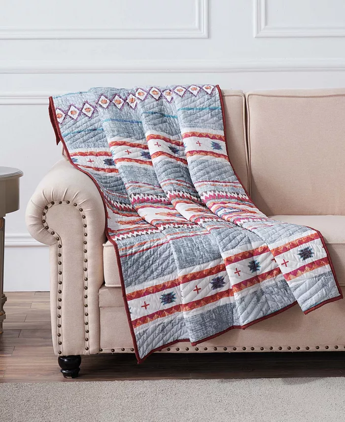 Greenland Home Fashions Kiva Southwestern Boho Quilted Throw Blanket， 50