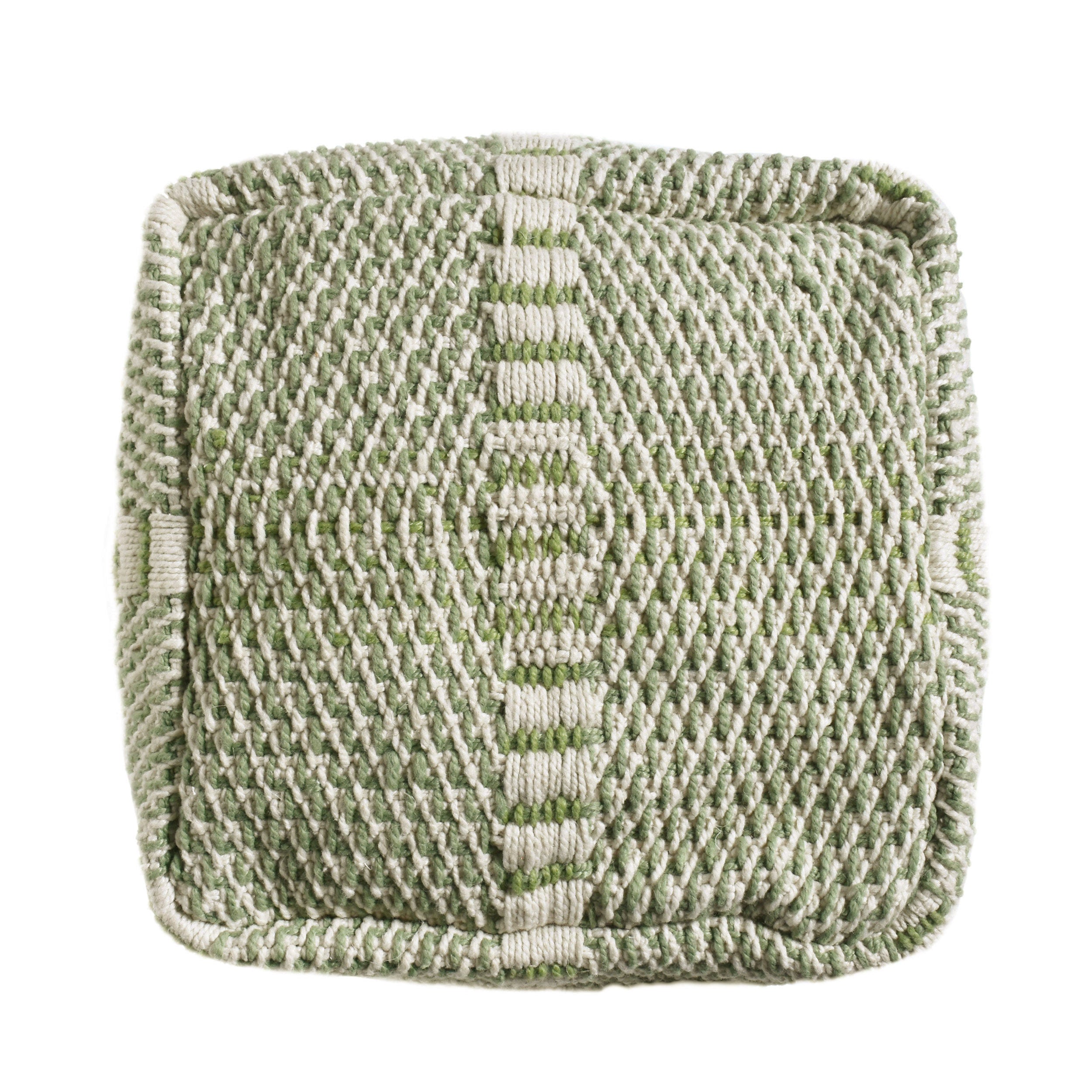 Dexter Indoor Handcrafted Boho Water Resistant Cube Pouf