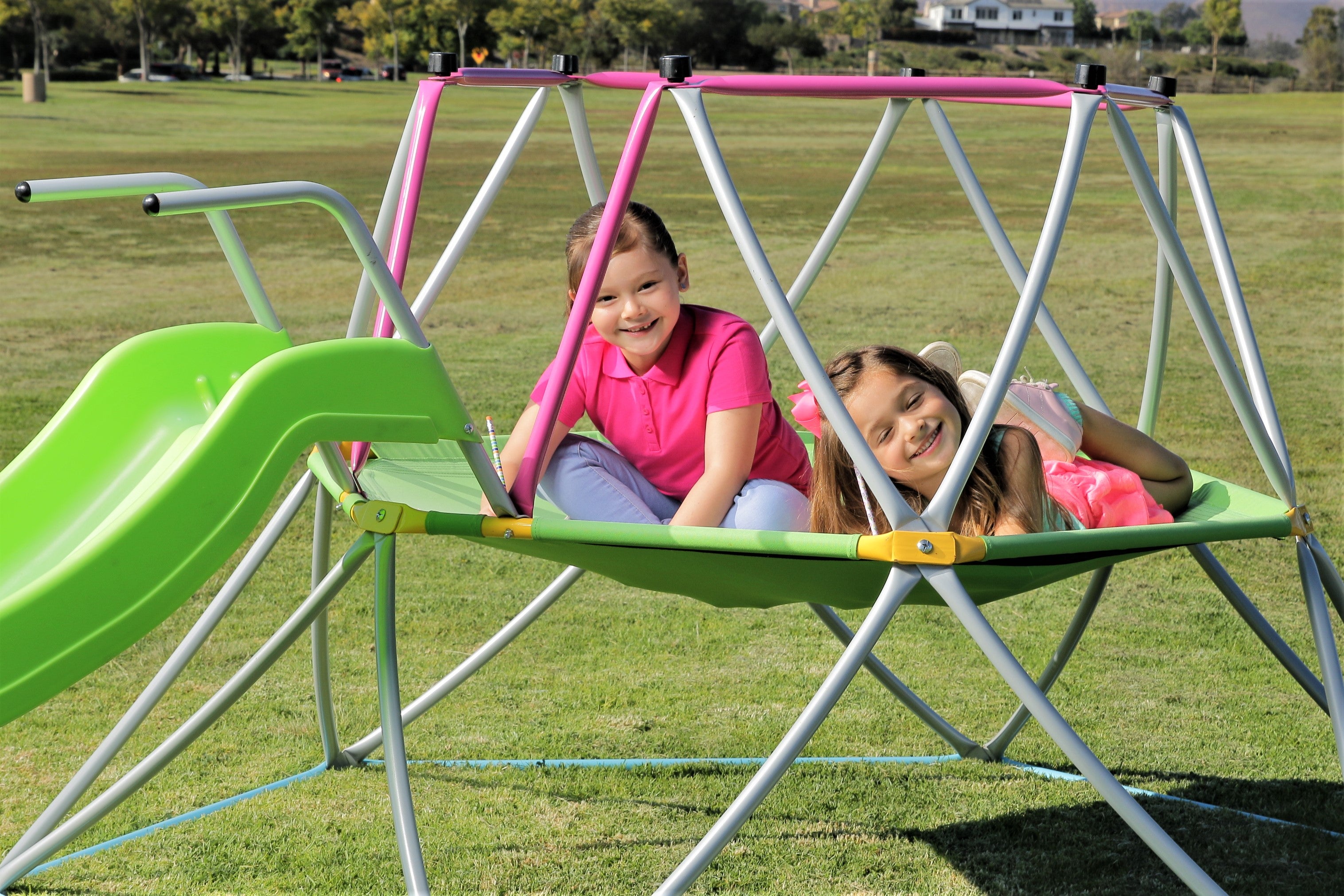 Platports Kids Dome Climber with Slide Set- Indoor Outdoor Playground - Age 3-10 - 55 inches mat