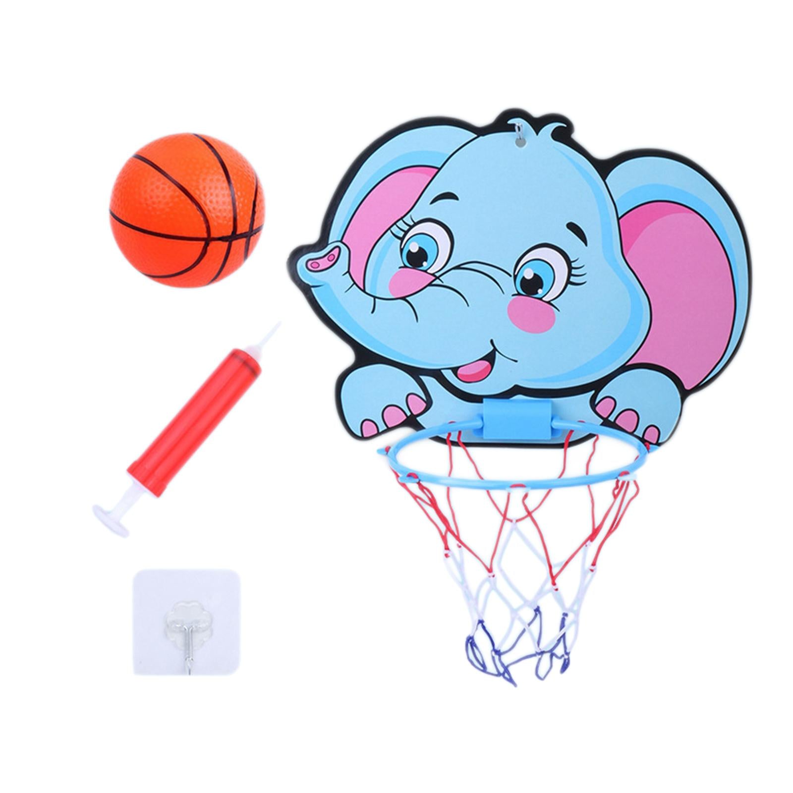 Kids Basketball Hoop Outdoor Indoor Game Small Basket Ball Set for Toddler Children Adults Girls Boys Birthday Gifts Elephant