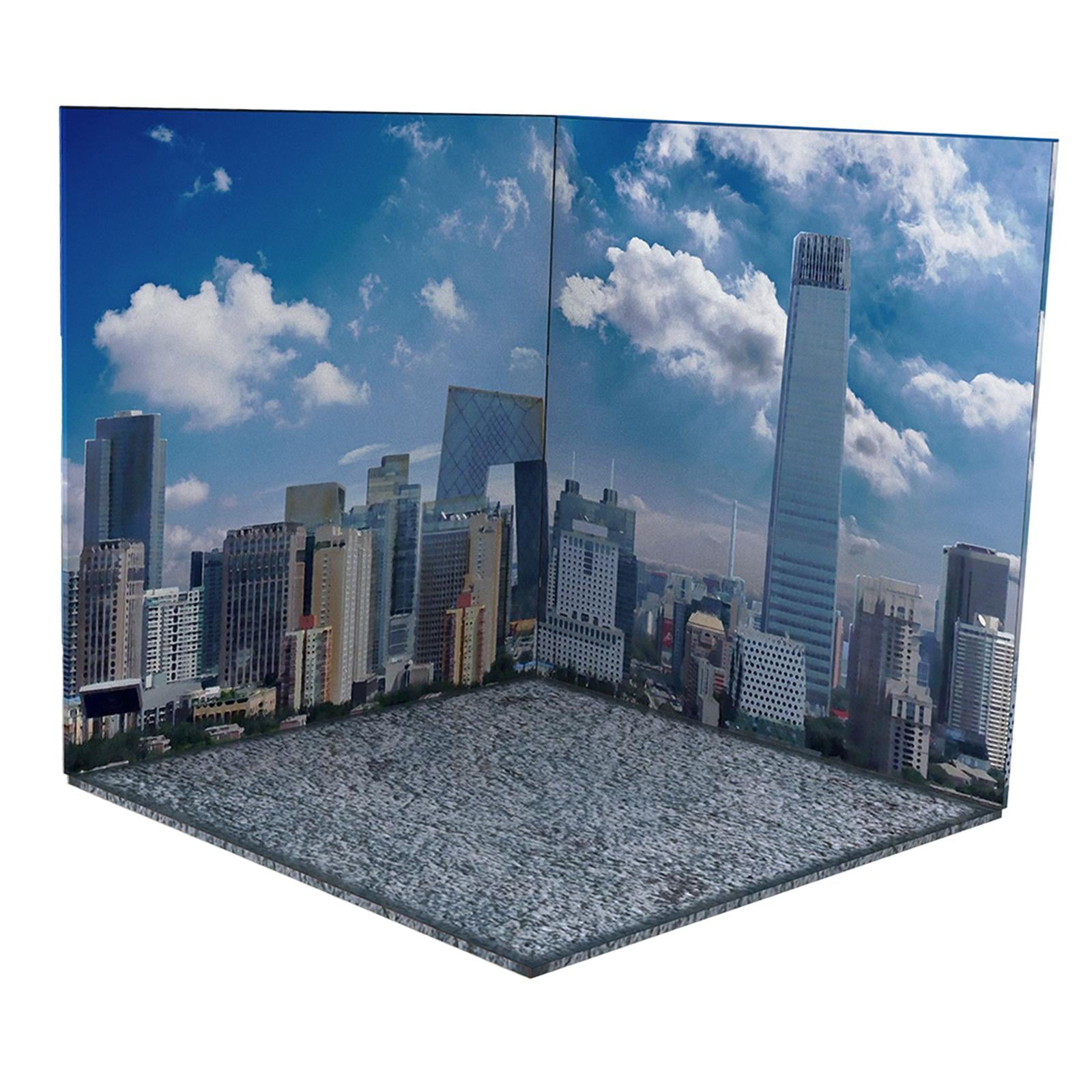 1:12 Backdrop Scene Layout Display Background Vehicle Model Showcase ama Organizer for Action Figures Diecast Car Dolls City