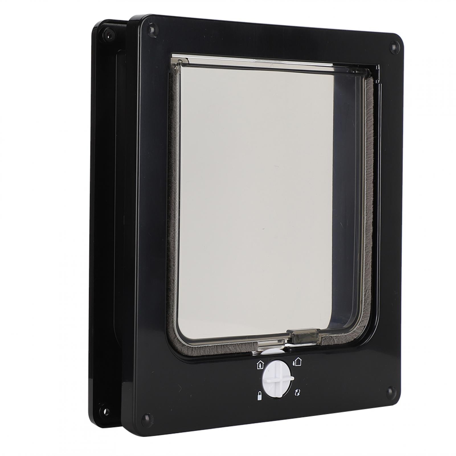Intelligent Control Door Flap Door With Four Way Lockable Pet Door， Pet Door， For Cat L Black