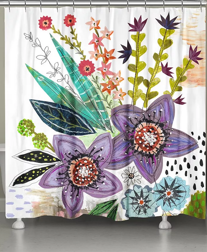 Laural Home Violet Blooms Shower Curtain