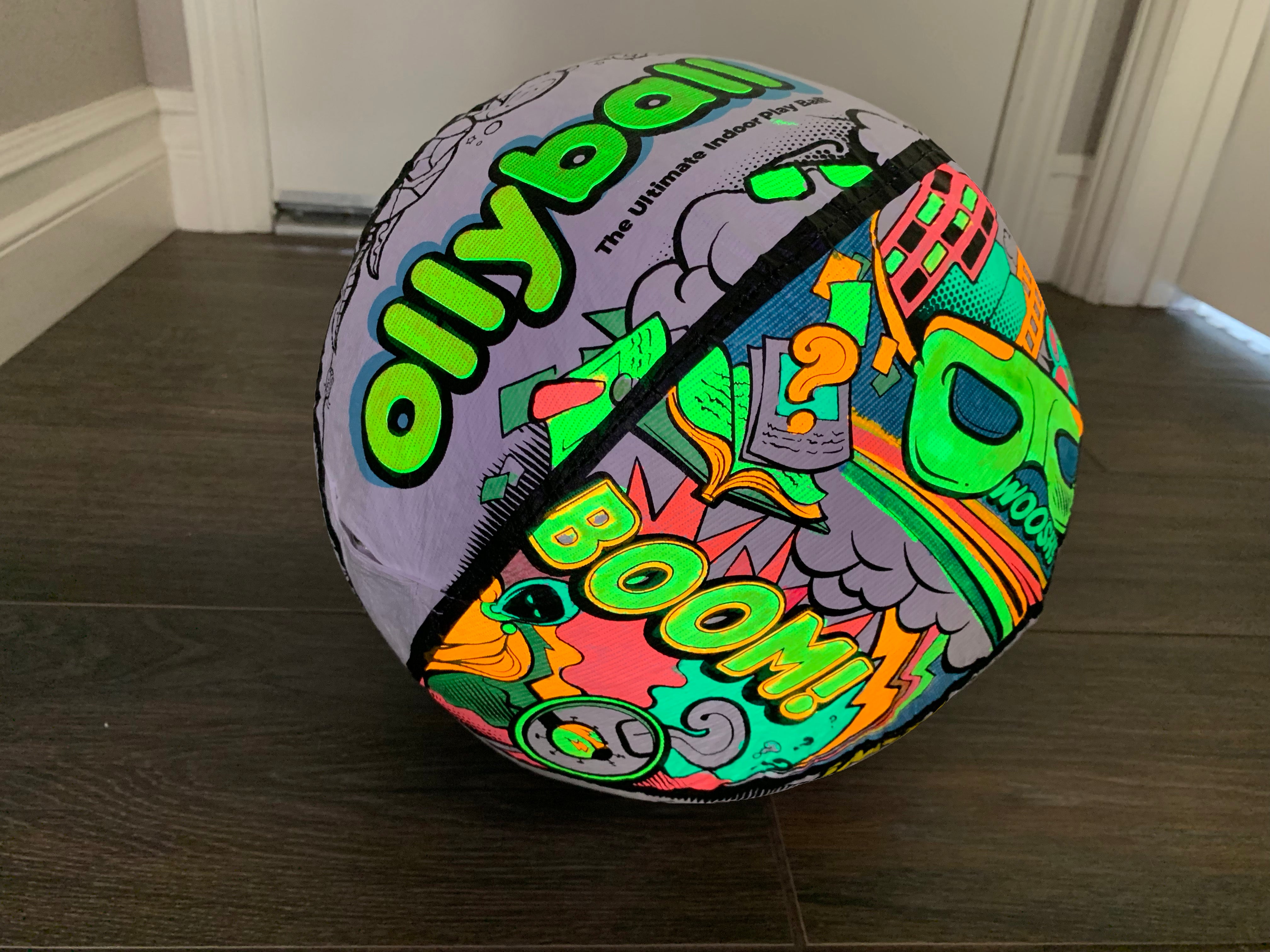 Ollyball Glow Party Glow-in-the-Dark Inflatable w/ LED Blacklight