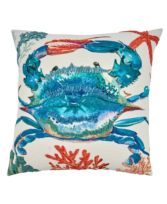 Saro Lifestyle Crab Decorative Pillow， 20