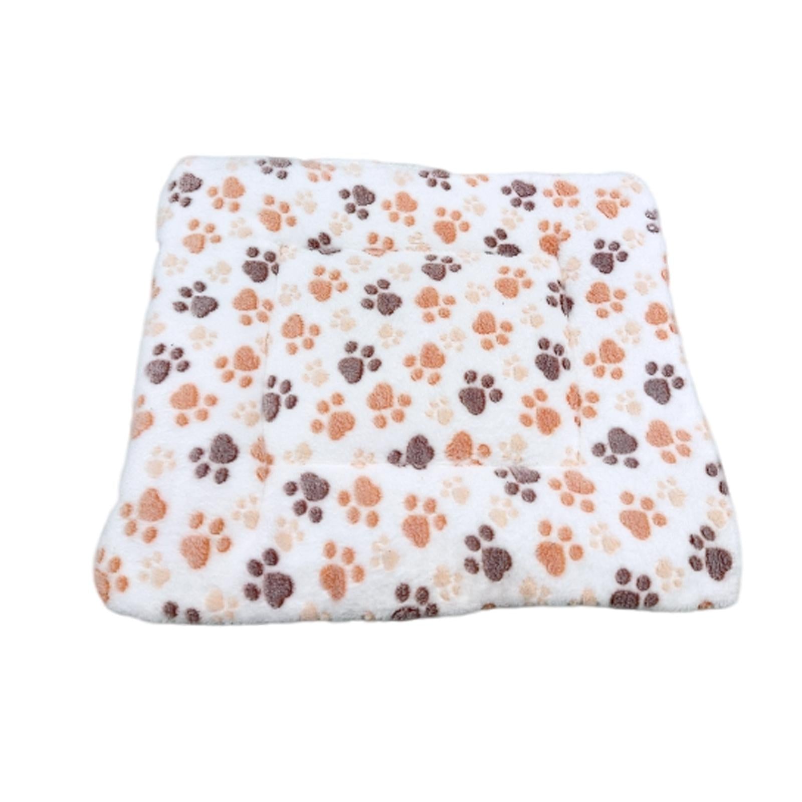 Pet Bed Mat Reversible Dog Kennel Pad with Cute Prints ， White