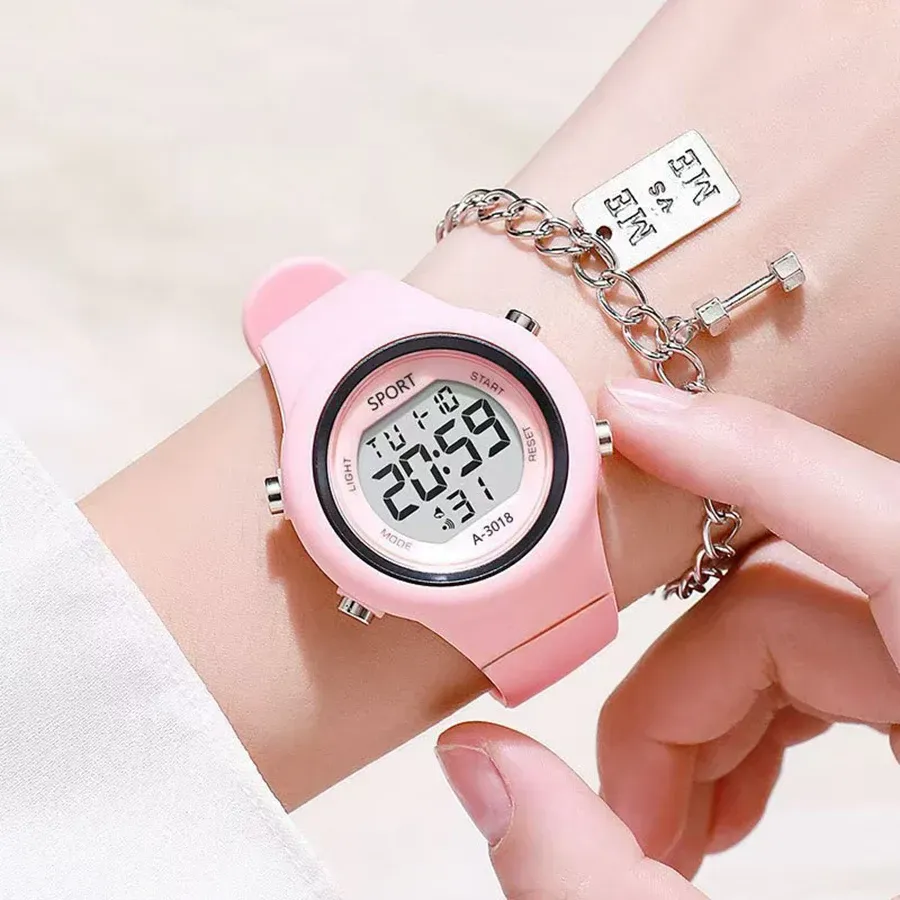 LIUYANGTIAN LED Digital Kids Sports Watch set Luminous Waterproof Alarm Clock Boys and Girls Student Electronic Wristwatch with Bracelet set
