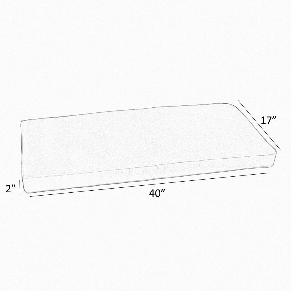 Humble and Haute Sunbrella Textured Green Indoor/ Outdoor Bench Cushion 37 to 48 by  45 in w x 19 in d