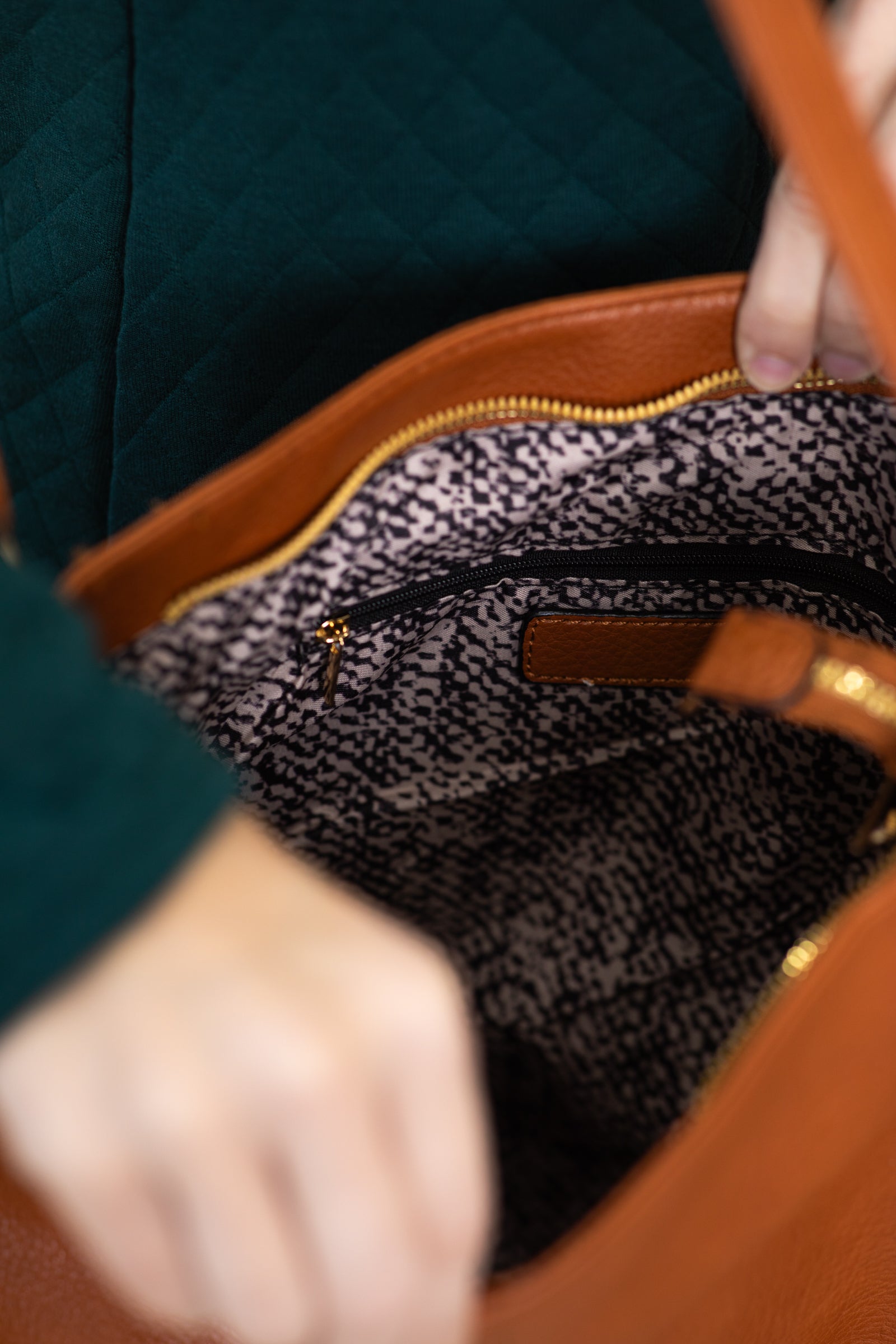 Cognac Fringe Trim Handbag