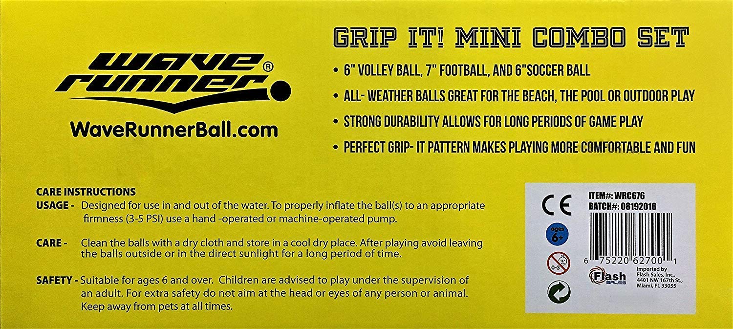 Wave Runner 3 in 1 mini combo set - Waterproof football， volleyball， soccer ball