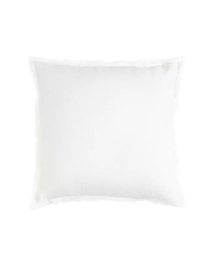 Anaya Home Bright White Linen Down Throw Pillow