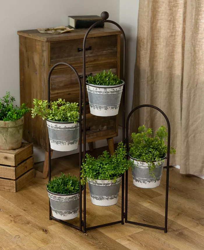 VIP Home Garden Sliver and Metal Planter