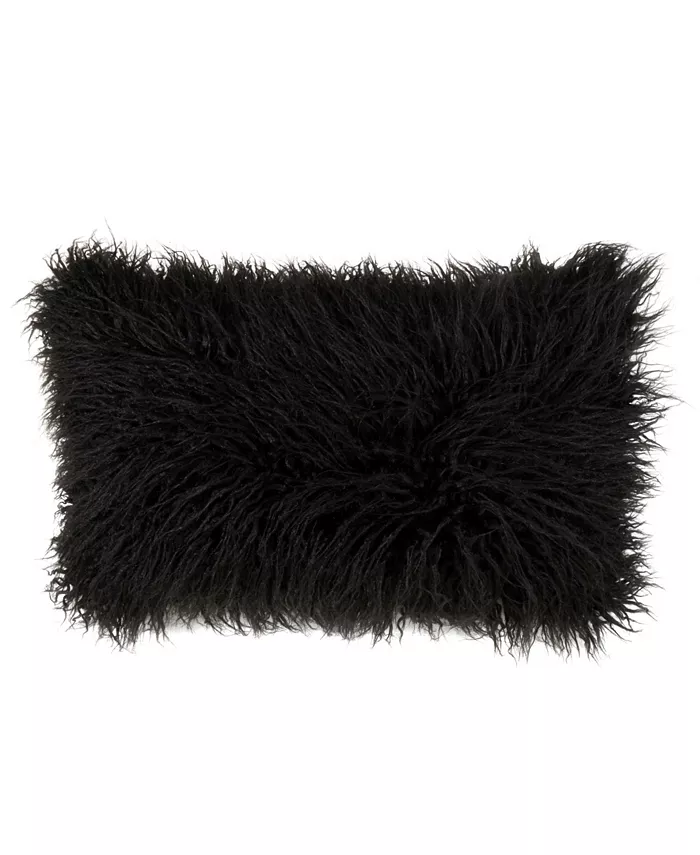 Saro Lifestyle Mongolian Faux Fur Decorative Pillow， 12