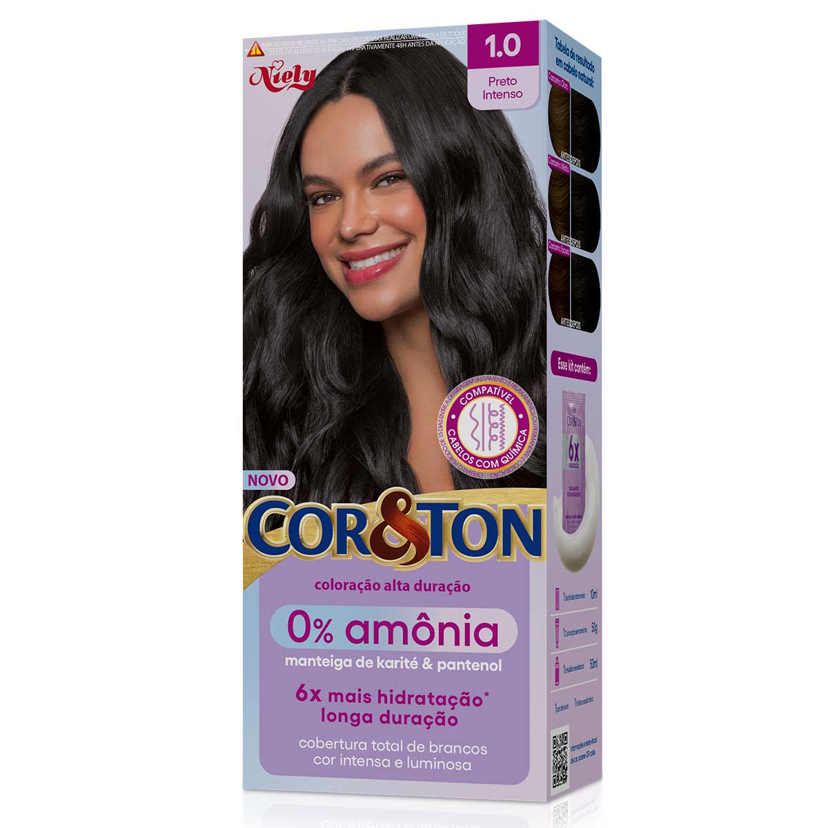Color Cor Ton Sem Amonia 1.0 Preto Intenso AZ 175g