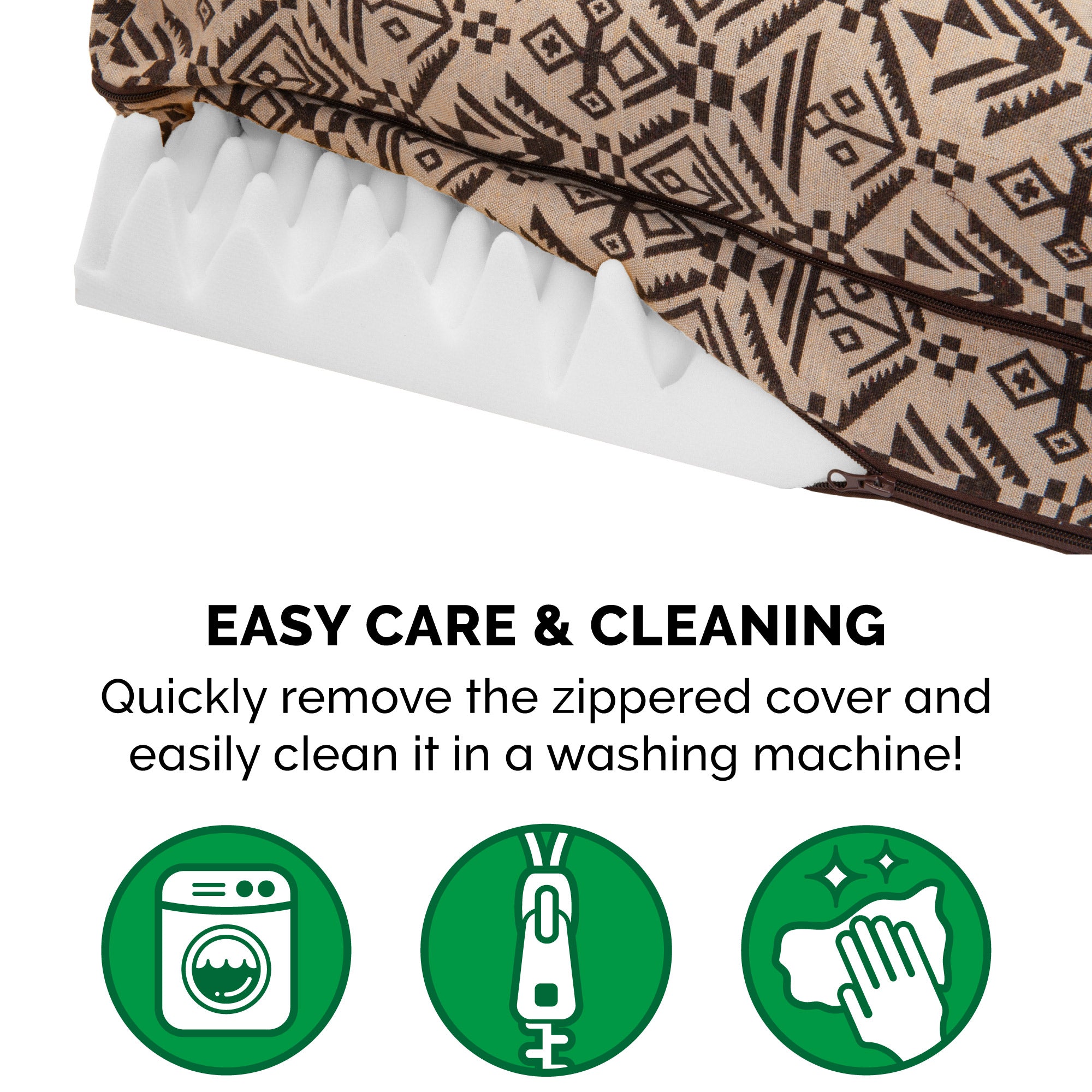 FurHaven Pet Dog Bed | Orthopedic Southwest Kilim Sofa-Style Couch Pet Bed for Dogs and Cats， Desert Brown， Medium