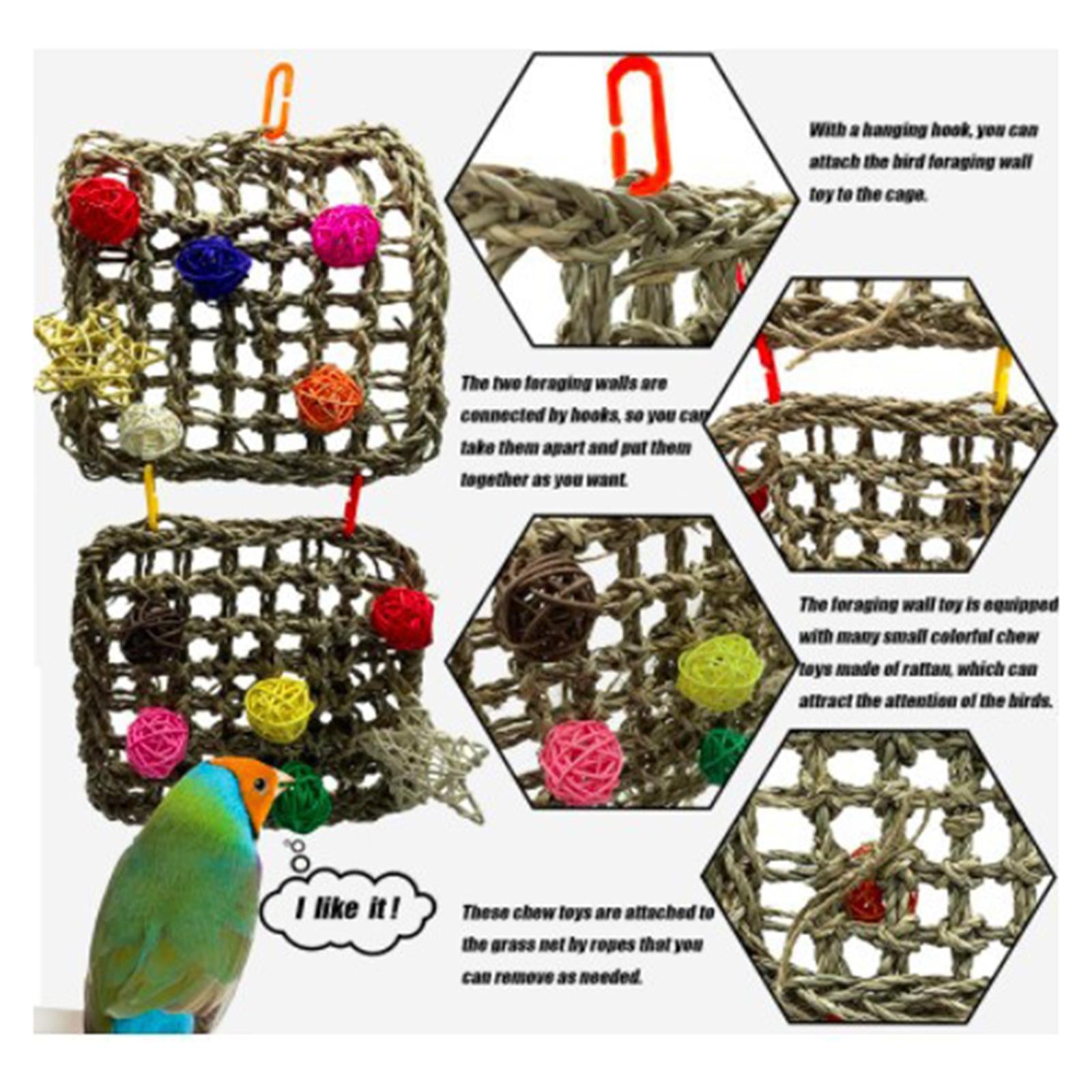 Large Medium Parrot Chewing Toys Cage Bite Rattan Swing for Bird Climbing Parrots Parakeet African Grey Macaws Parakeet
