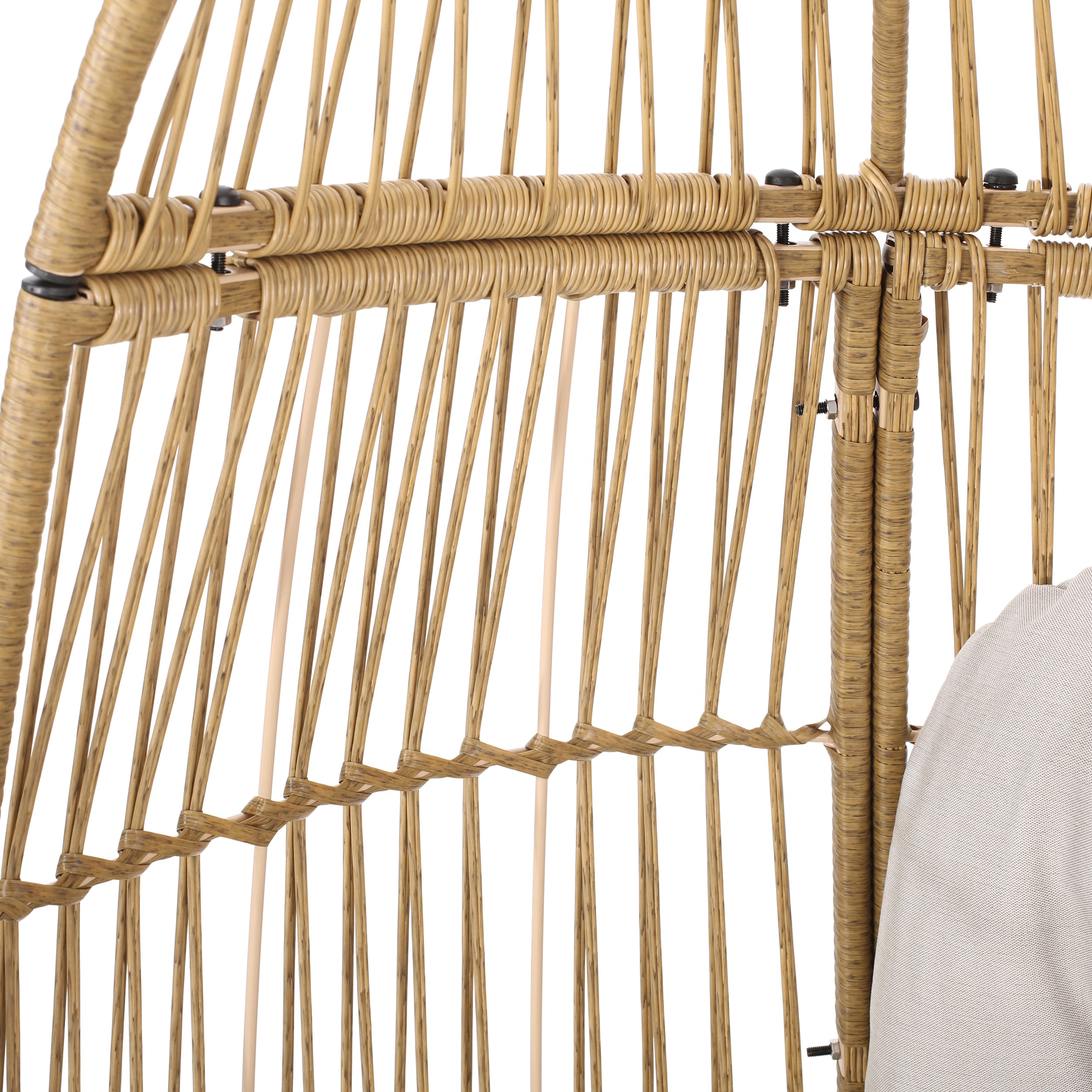 Aceson Outdoor Freestanding Wicker Swivel Egg Chair