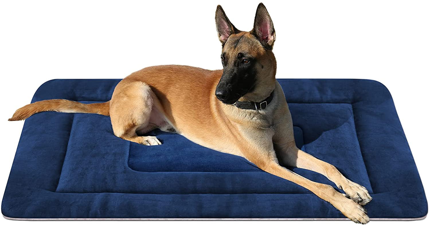 PROCIPE Pet Bed Washable Dog Crate Mat Anti-Slip Kennel Pads 42 inch Blue