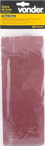 Cinta De Lixa, 100 Mm X 610 Mm, G 120, Pano Resinado, Com 10 Pe?as, Vonder.