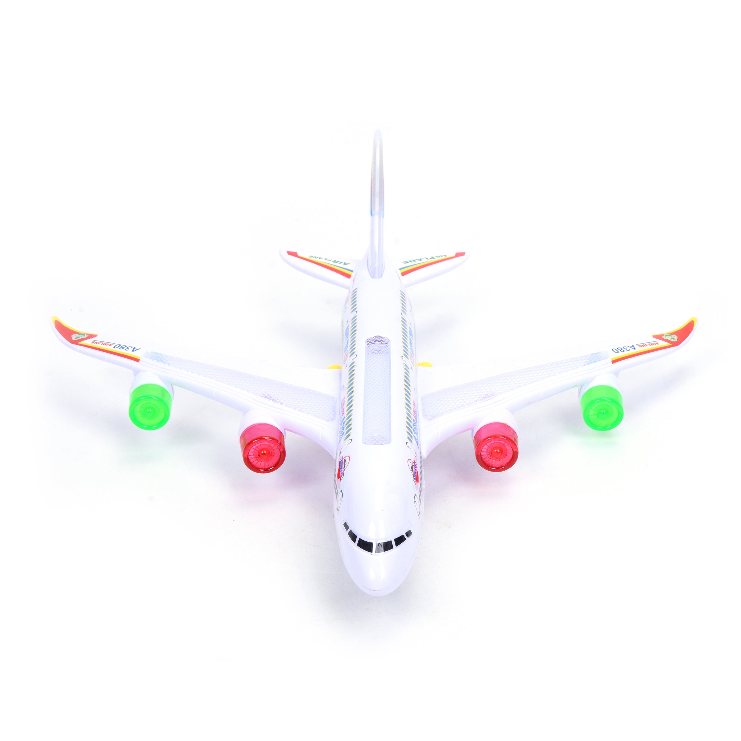 WonderPlay All Aboard! Bump and Go Airplane With Light and Sound - White