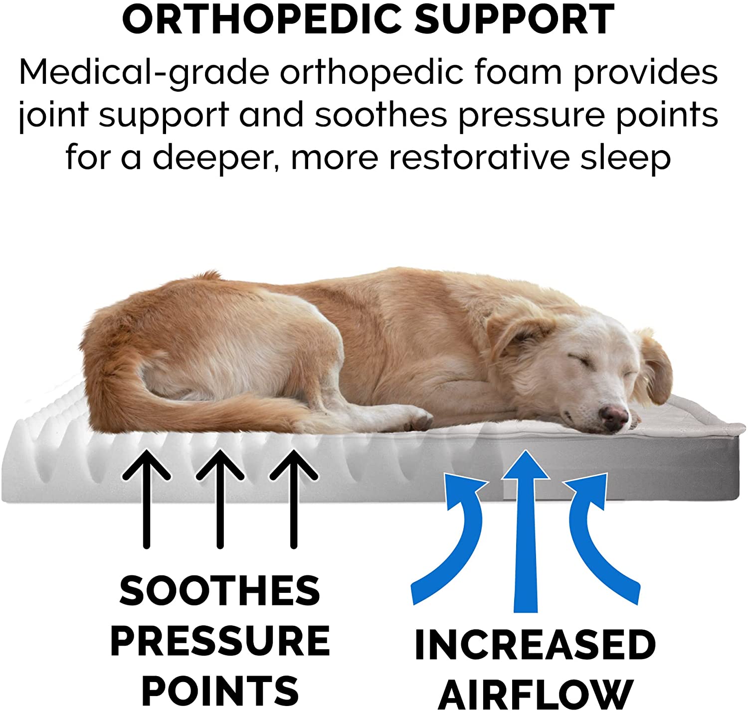 Furhaven Large Orthopedic Dog Bed Water-Resistant Indoor/Outdoor Quilt Top Convertible Mattress w/ Removable Washable Cover - Gray， Large Convertible Quilt Top (Gray) Large Orthopedic Foam