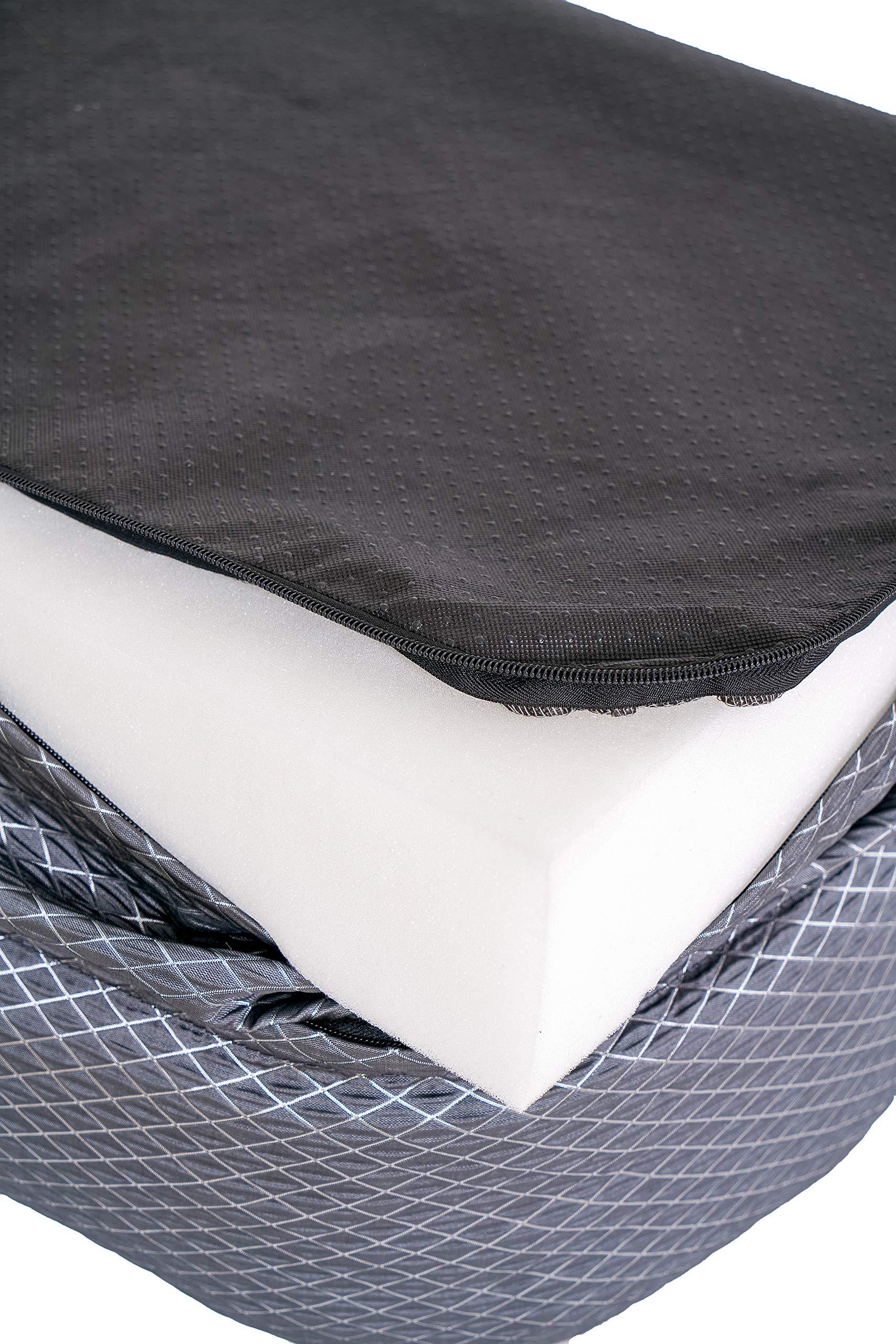 BarksBar Snuggly Sleeper Solid Foam Orthopedic Dog Bed， Medium， Gray