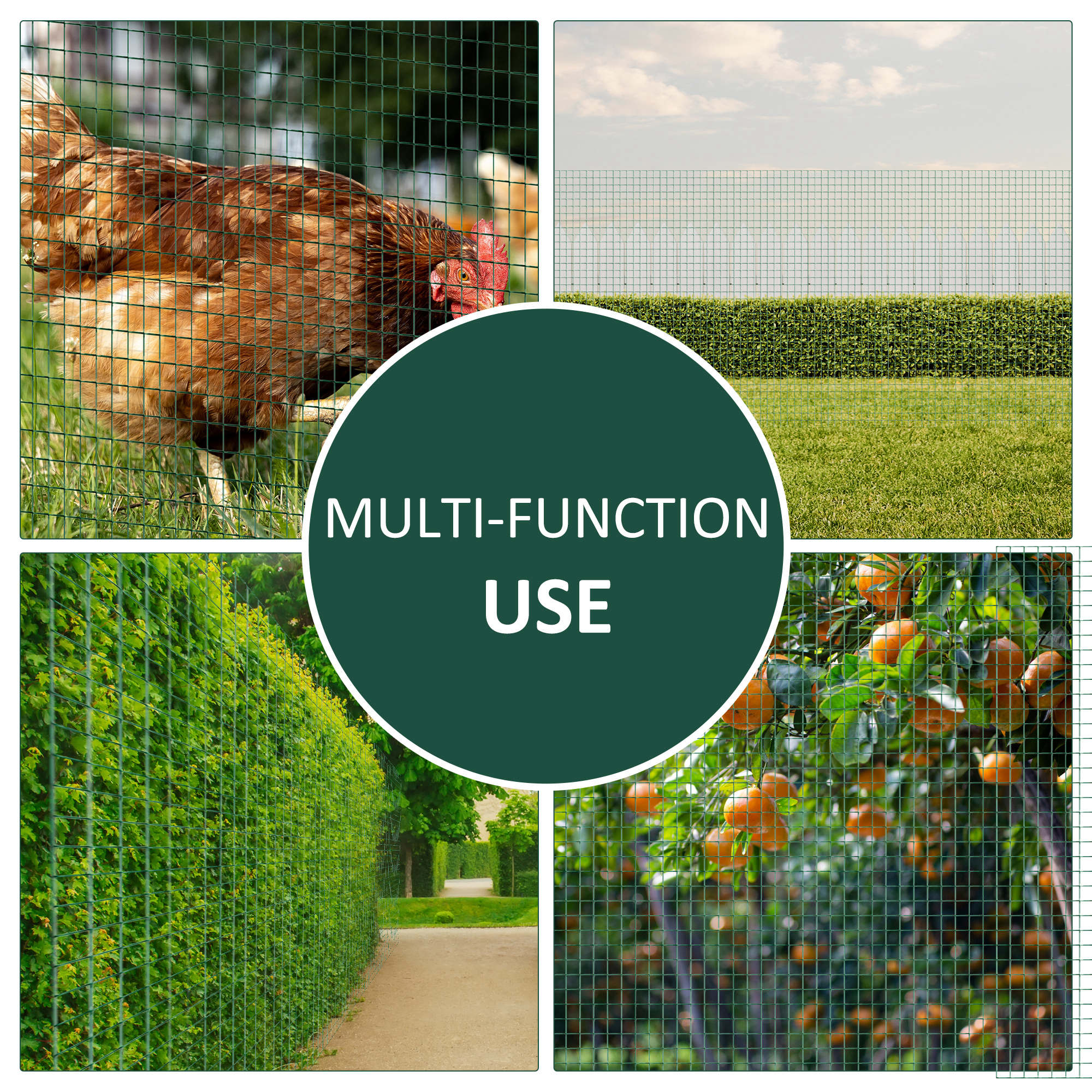 PawHut Coated Wire Mesh Fencing for Protecting Vegetables and Animals