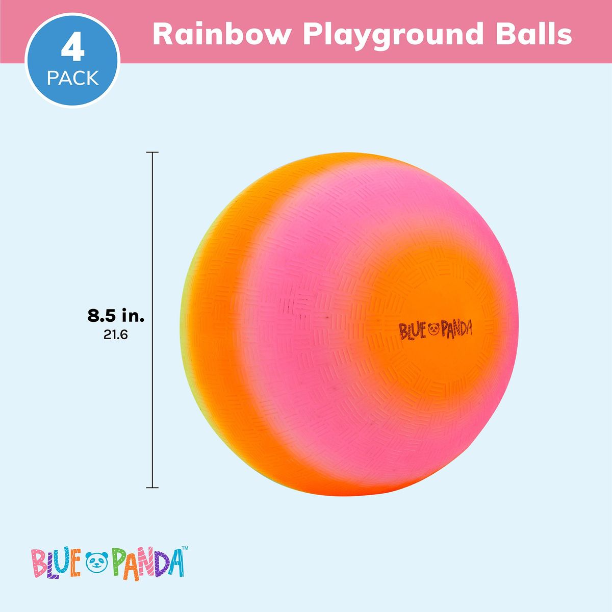 Set of 4 Kickball， Four Square Game Playground Kick Balls with Pump and Bag for Kids， 8.5 in.